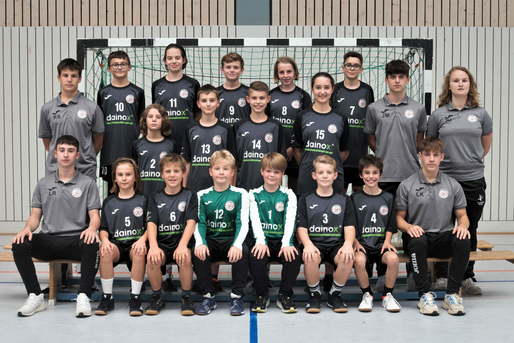 Handballmannschaft Jugend vorm Tor